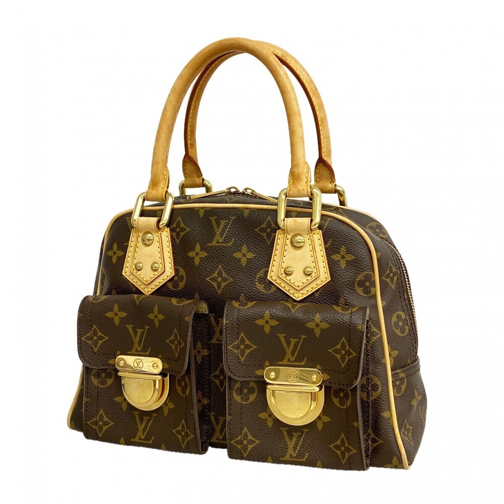 Louis Vuitton Brown Manhattan Handbag Monogram Brown